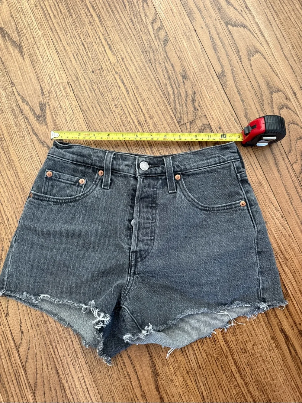 Levi’s black denim shorts